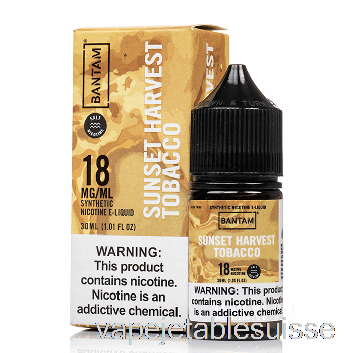 Vape Suisse Tabac Sunset Harvest - Sels Bantam - 30ml 18mg
